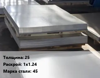 Лист горячекатаный 25 1х1.24 Сталь: 45